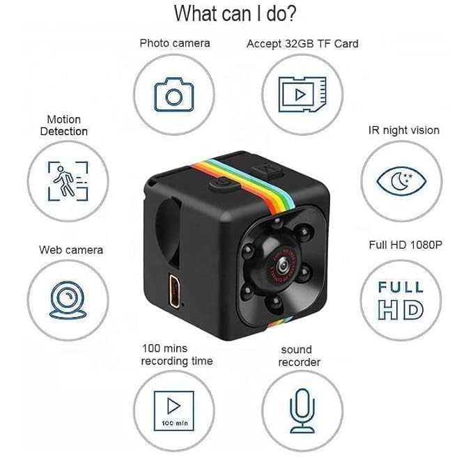 1080P Mini Spy Camera with Low Light Vision, Mini Portable Security Camera, Hidden Camera with Audio and Video Recorder