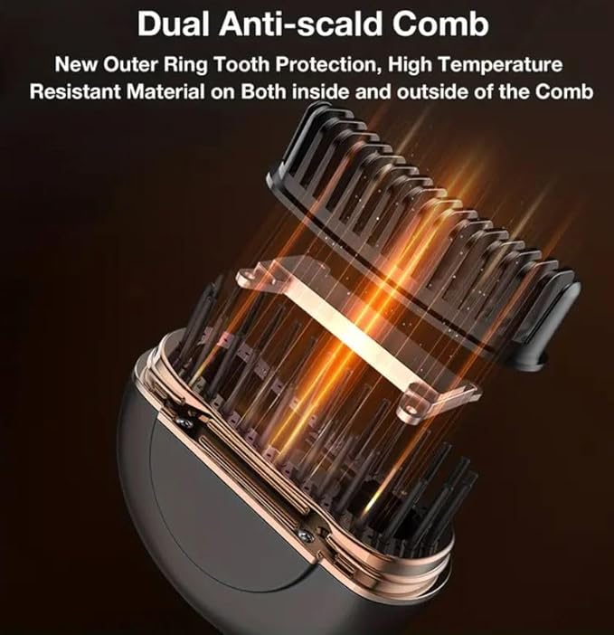 Mini Hair Straightener, Wireless Straightening Brush, 3 Heat Settings, Straightener With Scalding Protection For Hair And Beard