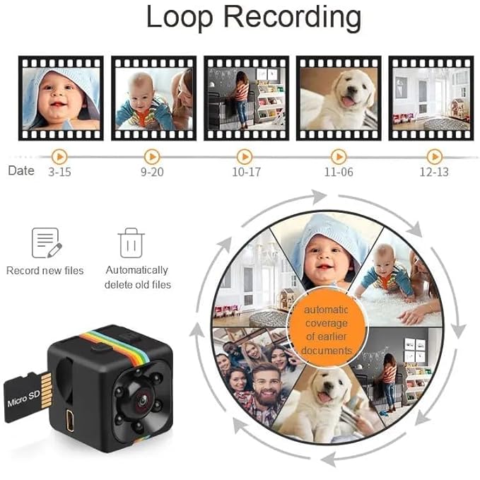 1080P Mini Spy Camera with Low Light Vision, Mini Portable Security Camera, Hidden Camera with Audio and Video Recorder