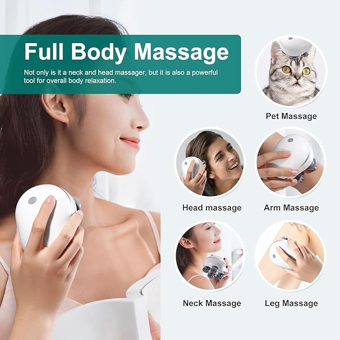 Electric Head,Scalp Massager |  3 Speed Mode Handheld.Portable,Scalp Scratcher Body Massager for Hair Growth,Deep Clean & Stress Relaxation