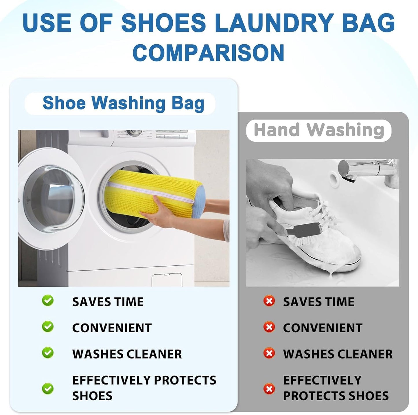 Shoe Washing Machine Bag, Shoe Laundry Bags for Sneakers, Reusable Shoe Cleaning Bag for All Shoe Sizes(Laundry shoe bag)
