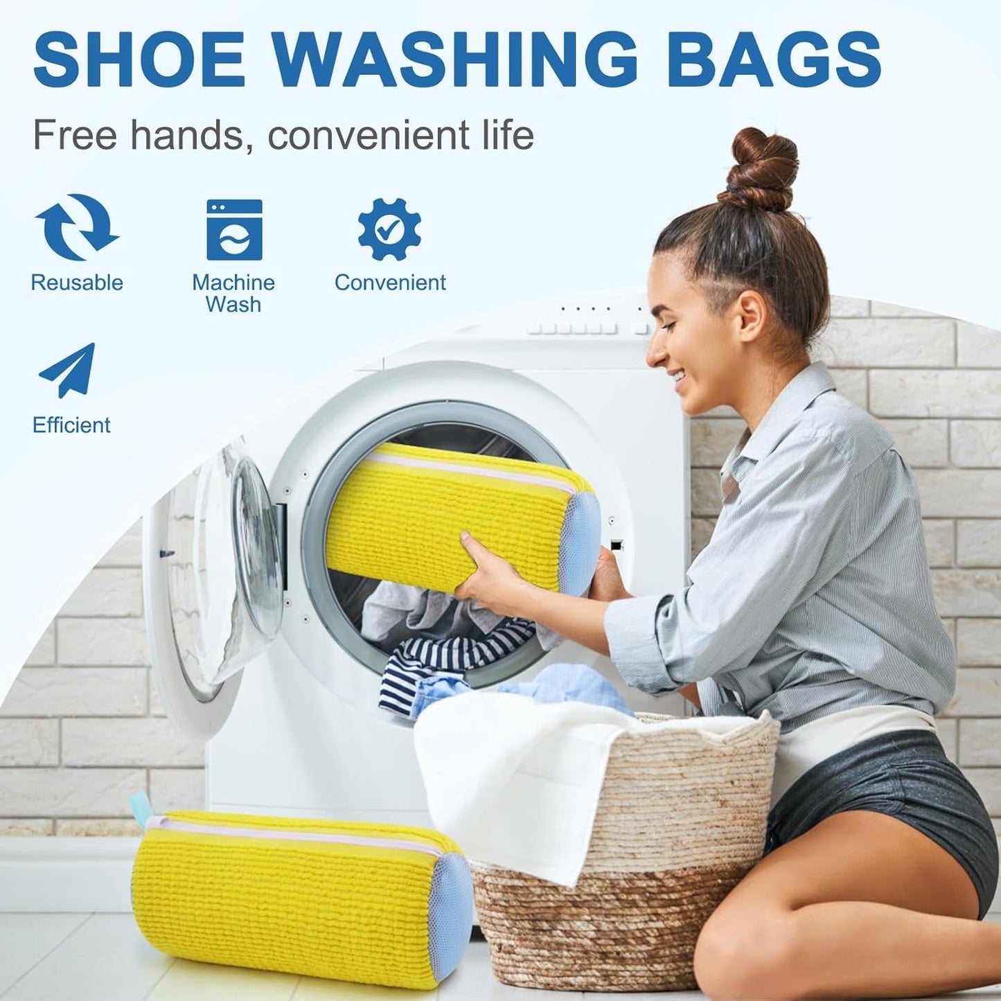 Shoe Washing Machine Bag, Shoe Laundry Bags for Sneakers, Reusable Shoe Cleaning Bag for All Shoe Sizes(Laundry shoe bag)