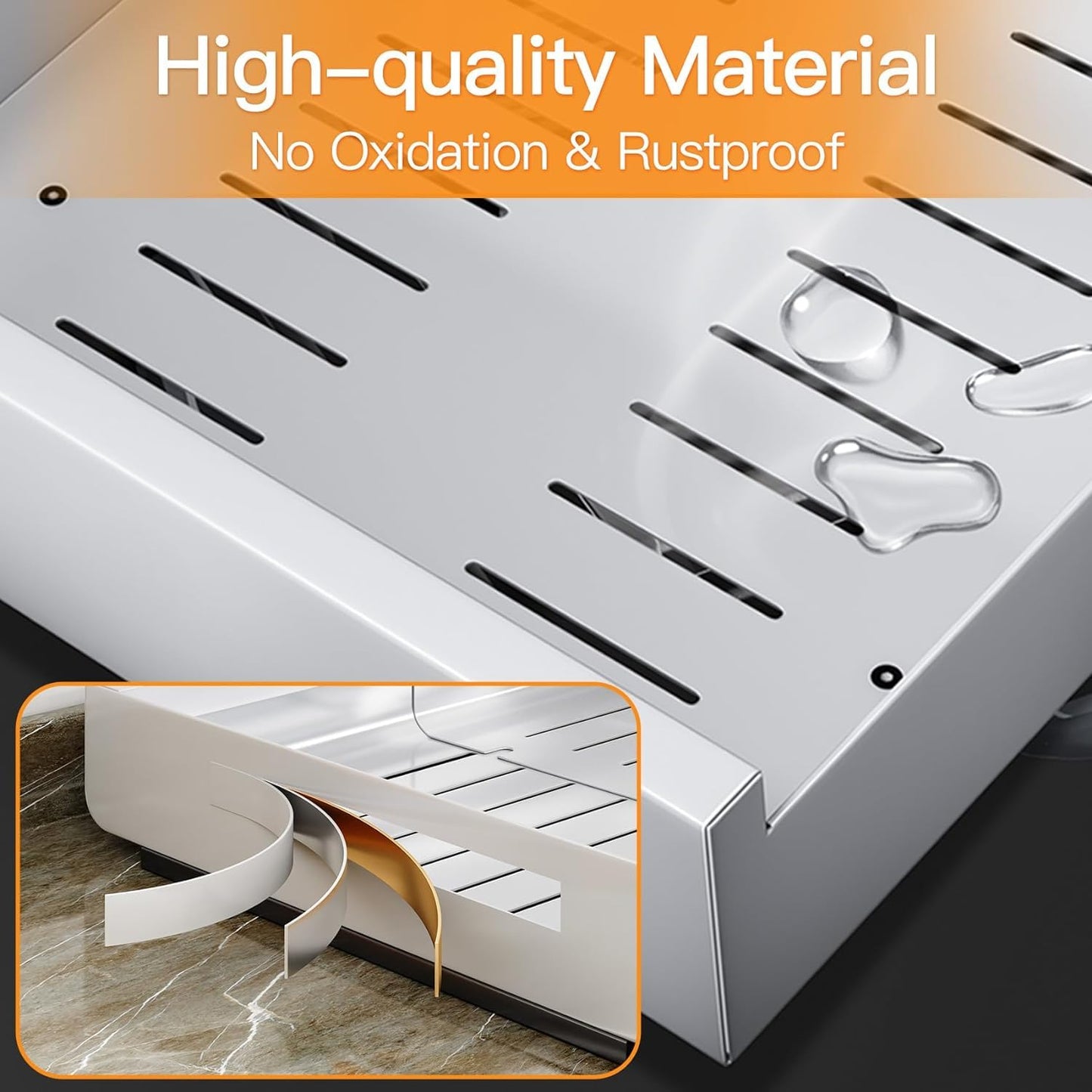 Pull-Out Cabinet Organizer Large Expandable Heavy Duty Rack with Adhesive Nano Film