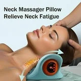 Electric Neck Massager with Heat & Vibration - Cervical Pillow, EMS Traction, Spine Support, Pain Relief